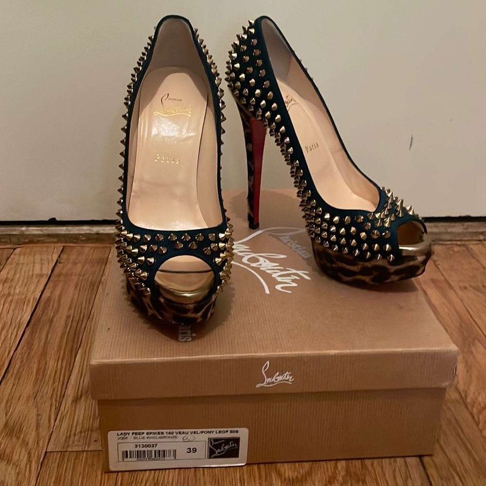 CHRISTIAN LOUBOUTIN Pony Hair Lady Peep Spikes 150 Platform Pump. Worn ONCE!